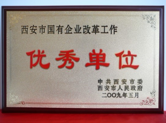2009年5月，被西安市委、市政府评为西安市国企业改革工作优秀单位